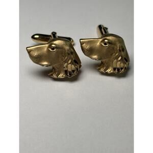 Golden Retriever Gold Tone Cuff Links Dog Accessories